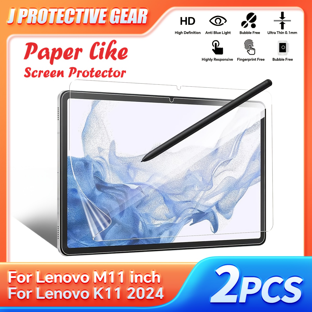 TEMU 2pcs Matte Pet Screen Protector For Tab M11/tab K11 Lte 2024 - 9h Hardness, Anti-scratch, Anti-fingerprint, , Anti-shatter, Anti-reflective,