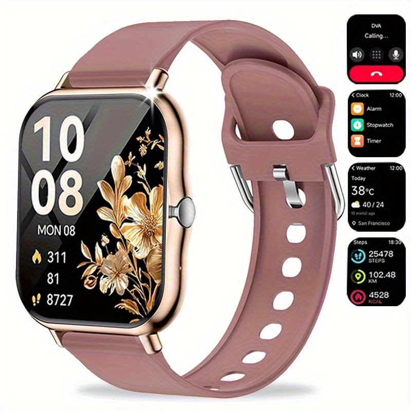 Montre Connectée Compatible Android & iPhone avec Appels Sans Fil, Écran Tactile Intégral, Plus de 100 Modes Sportifs, Boîtier en Alliage, Téléphone Sans Fil Adapté aux Hommes et Femmes, Tracker de Fitness Cadeau pour Smartphone iPhone/Android