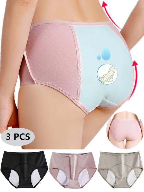 3pcs womens period shorts comfortable breathable leak proof design suitable for menstrual hygiene pink and options menstrual hygiene underwear