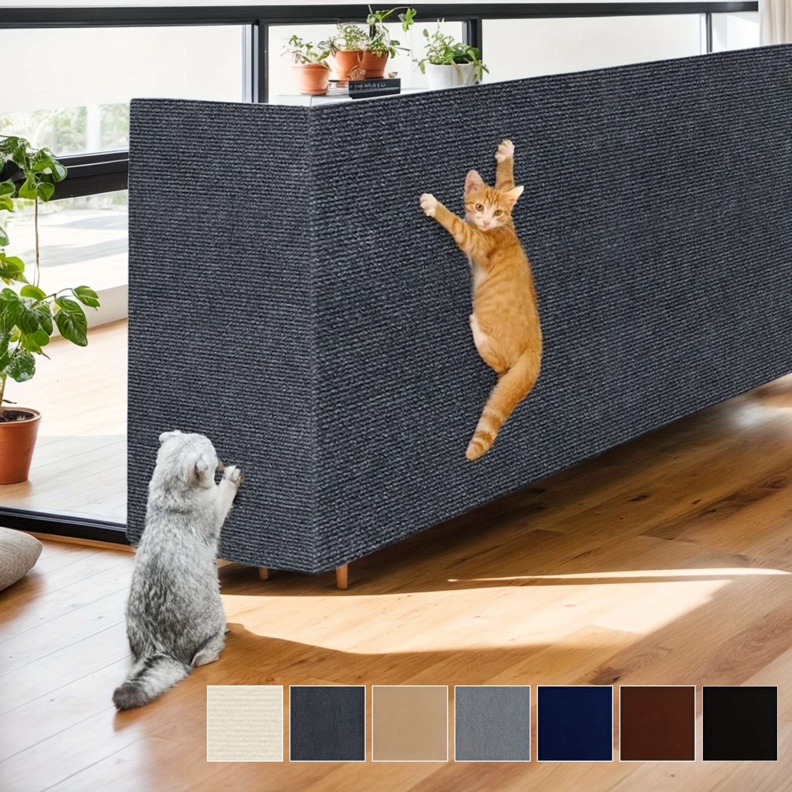 

1pc Self-adhesive Cat Scratching Pad, Cat Climbing Toy - Cat Scratcher Your Furniture And Walls - Arbitrary Cropping, Strong , Soft And Wear-resistant, Multiple Colors