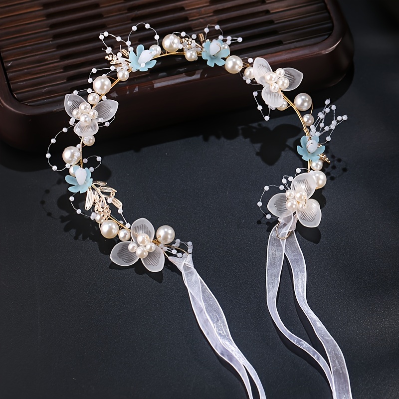 Romantic Alloy Wedding Tiara With Pearls