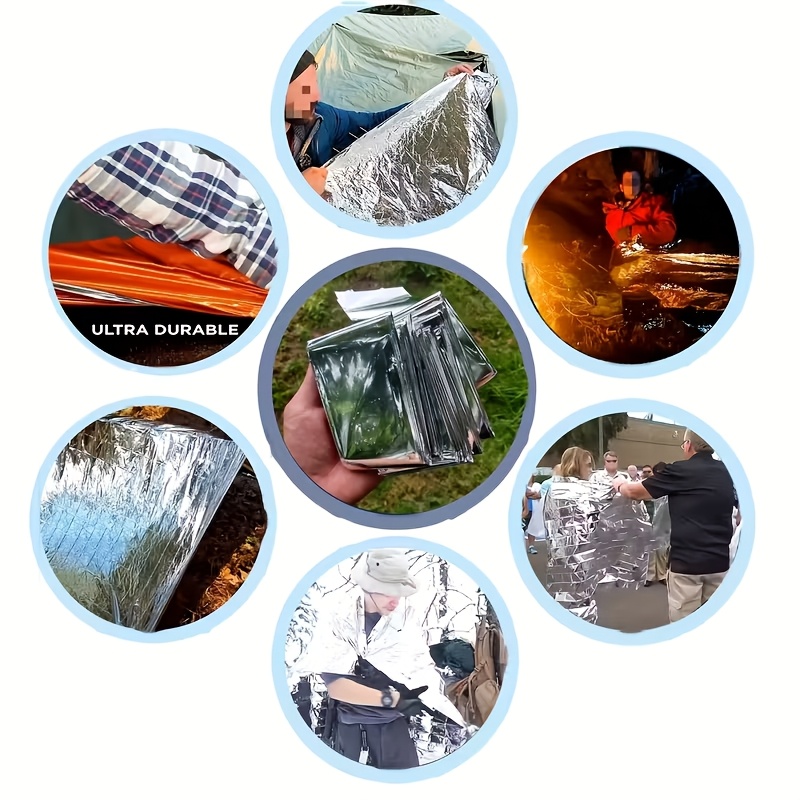5pcs Outdoor Survival Blanket, Aluminum Foil Material