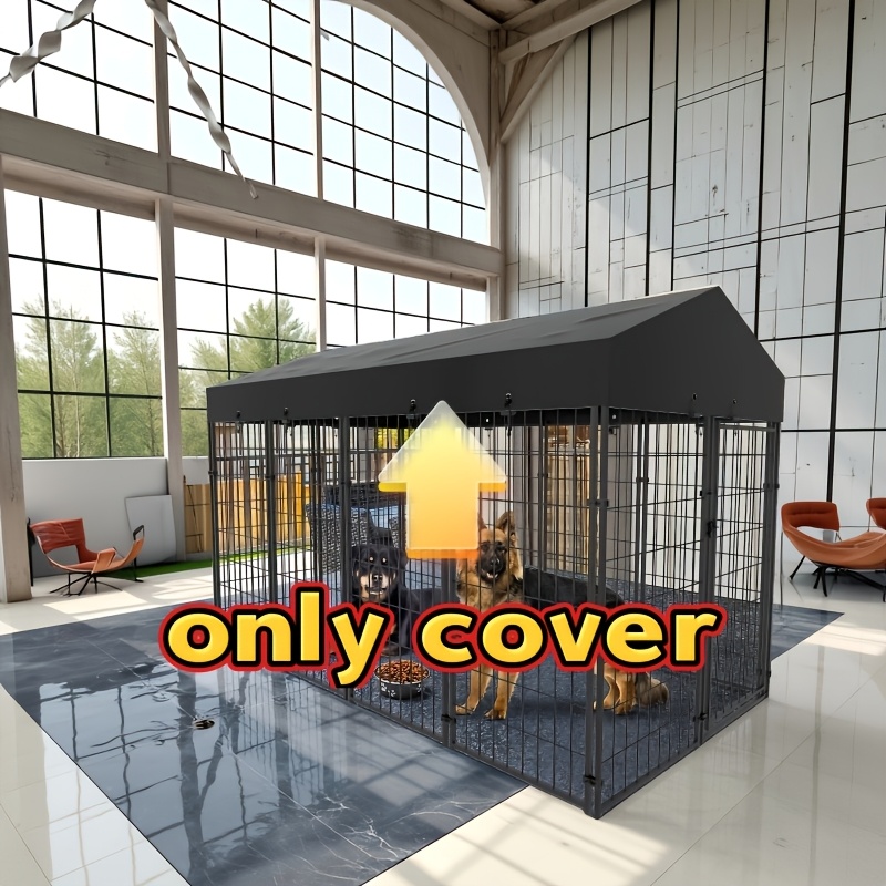 TEMU Large Cage Canopy Cover (tarp Only), Outdoor Large Kennel Cover For Medium To Large Dogs, Household Separate Indoor Large Dog Rainproof Canopy,