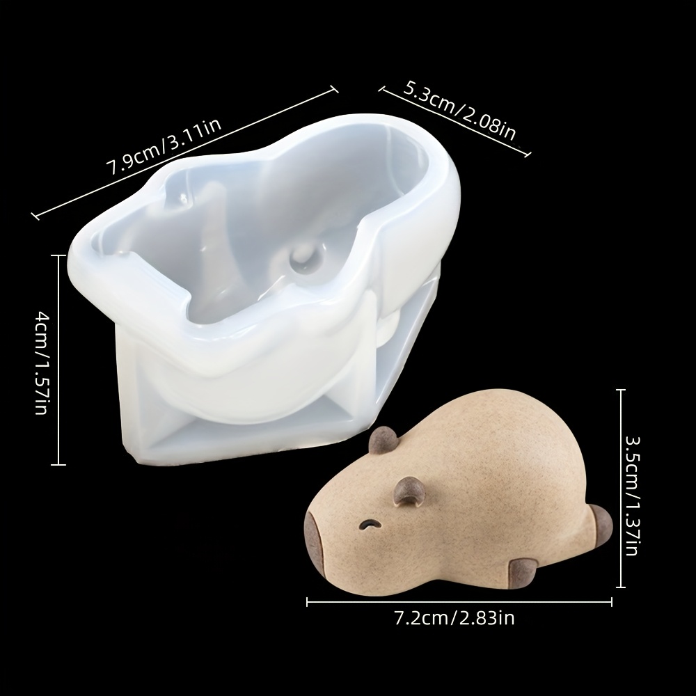 TEMU 1pc Capybara Mold Cartoon Animal Plaster Ornament Cute Capybara Silicone Mold