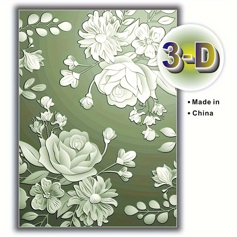 

1pc Symmetrical Floral 3d Embossing Folder For Scrapbooking, Card Making & Photo Album Crafts - Transparent Plastic