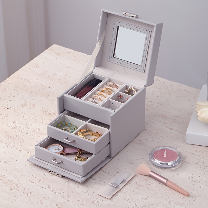Customizable Mini Jewelry Box with Lock, Elegant Gift