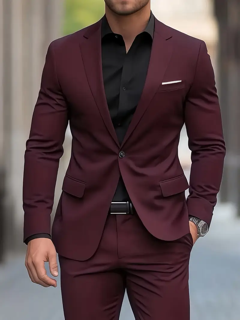 Set of 2 Classic Tuxedo Suits - *'S Formal Attire - * * Fashionable Lapel Jacket And Pants Combination for Weddings * Formal Events, Business Conferences & Special Celebrations Set of 2 Classic Tuxedo Suits - *'S Formal Attire - * * Fashionable Lapel Jacket And Pants Combination for Weddings * Formal Events, Business Conferences & Special Celebrations