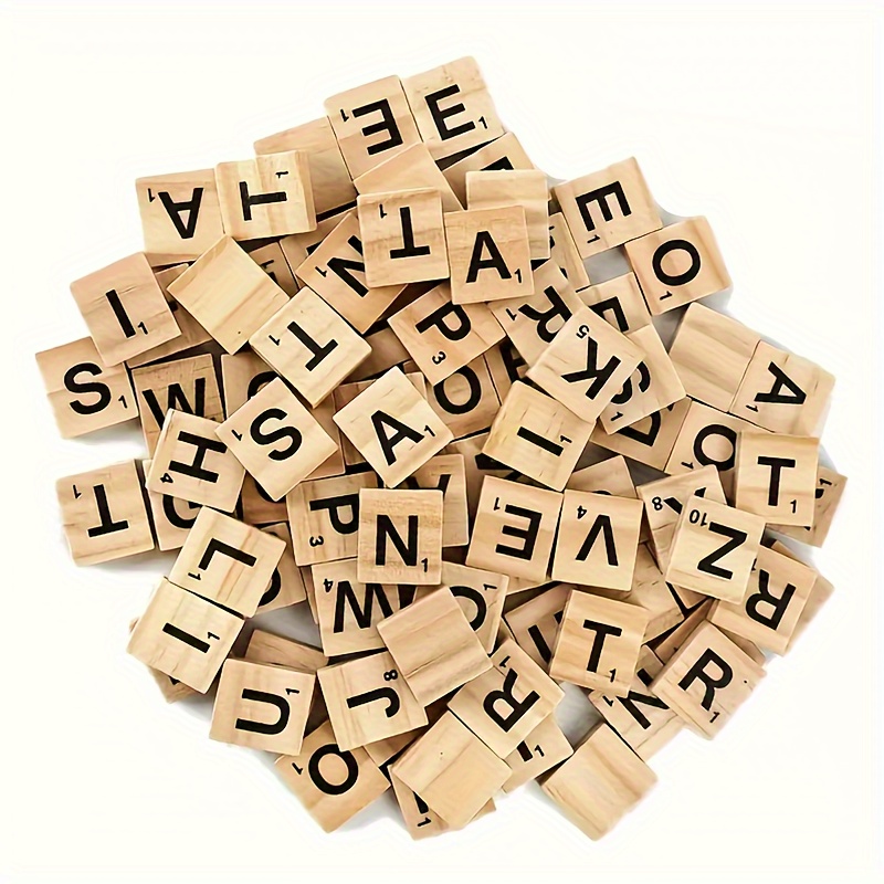 

100pcs, Mixed Hot Sale Wood Letters Wood Chips Diy English Spelling Party Gifts Decoration Holiday Party Decorations