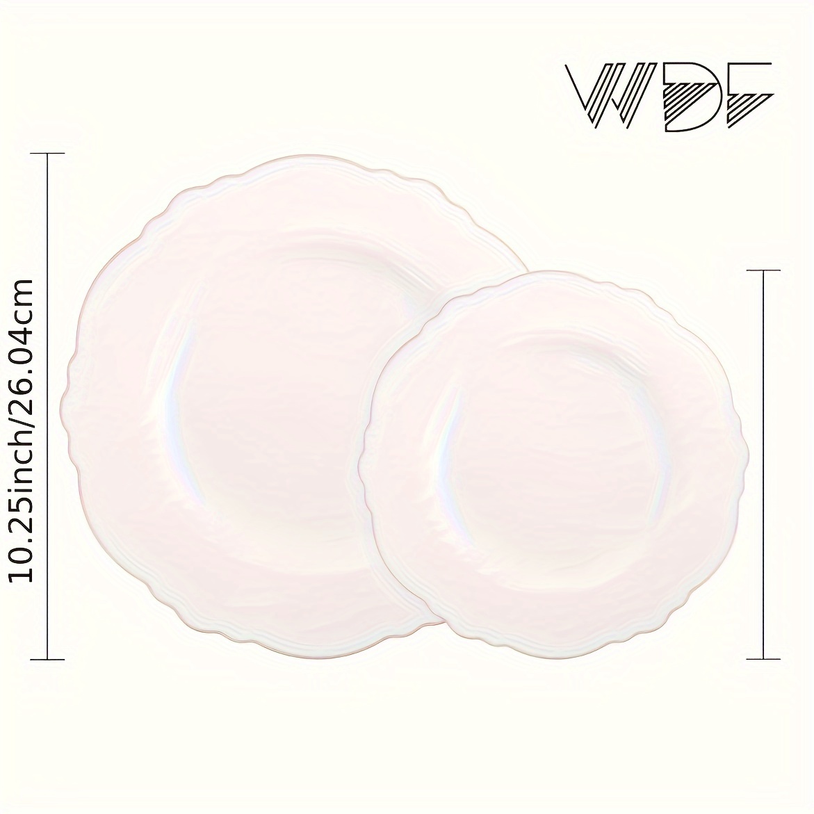 

Wdf 100pcs Rose Golden Plastic Plates- White &rose Golden Disposable Plates Including 50plastic Dinner Plates 10.25inch, 50salad Plates 7.5inch For Wedding& Parties