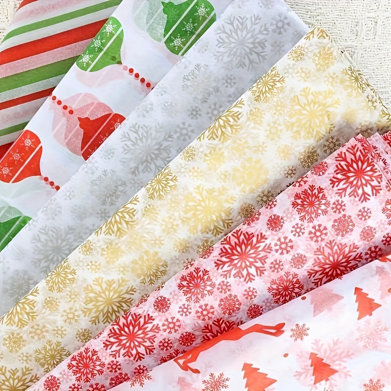 

25-pack Christmas Gift Wrap Paper - 35x50cm Snowflake & Reindeer Design, Tissue Paper For Birthday, Baby Shower, Wedding - Assorted Red, Silver, Golden Colors