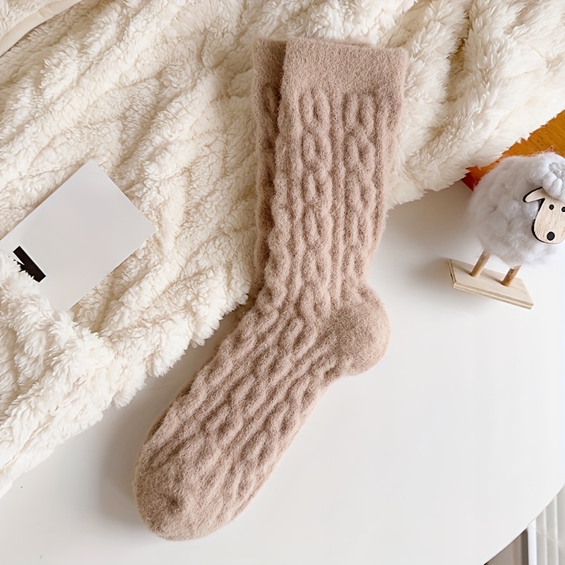 TEMU Calze da donna a met� polpaccio stile /inverno in peluche ultra- con ritorta, foderate, ispessite, , per casa, e sonno