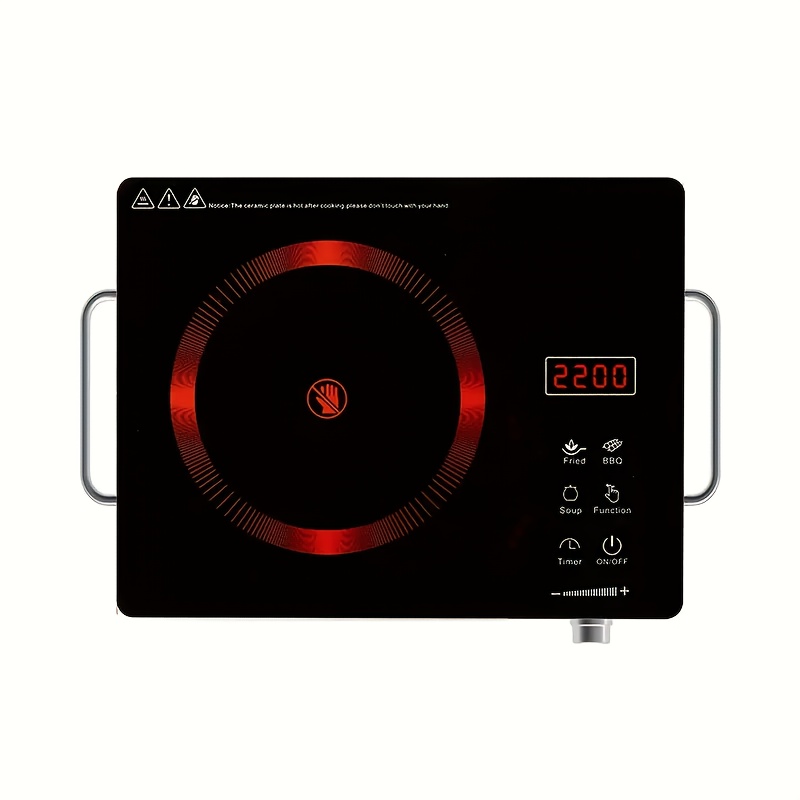TEMU Electric Ceramic Stove, 2200w Ceramic Stove - 2200w Electric Ceramic Stove Infrared Induction Stove Home Stove Cooking Stove Us 110v
