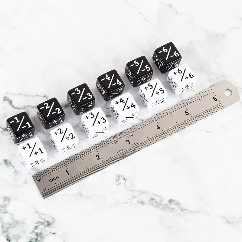 24 Black and White Dice Counting Tokens for Card Games