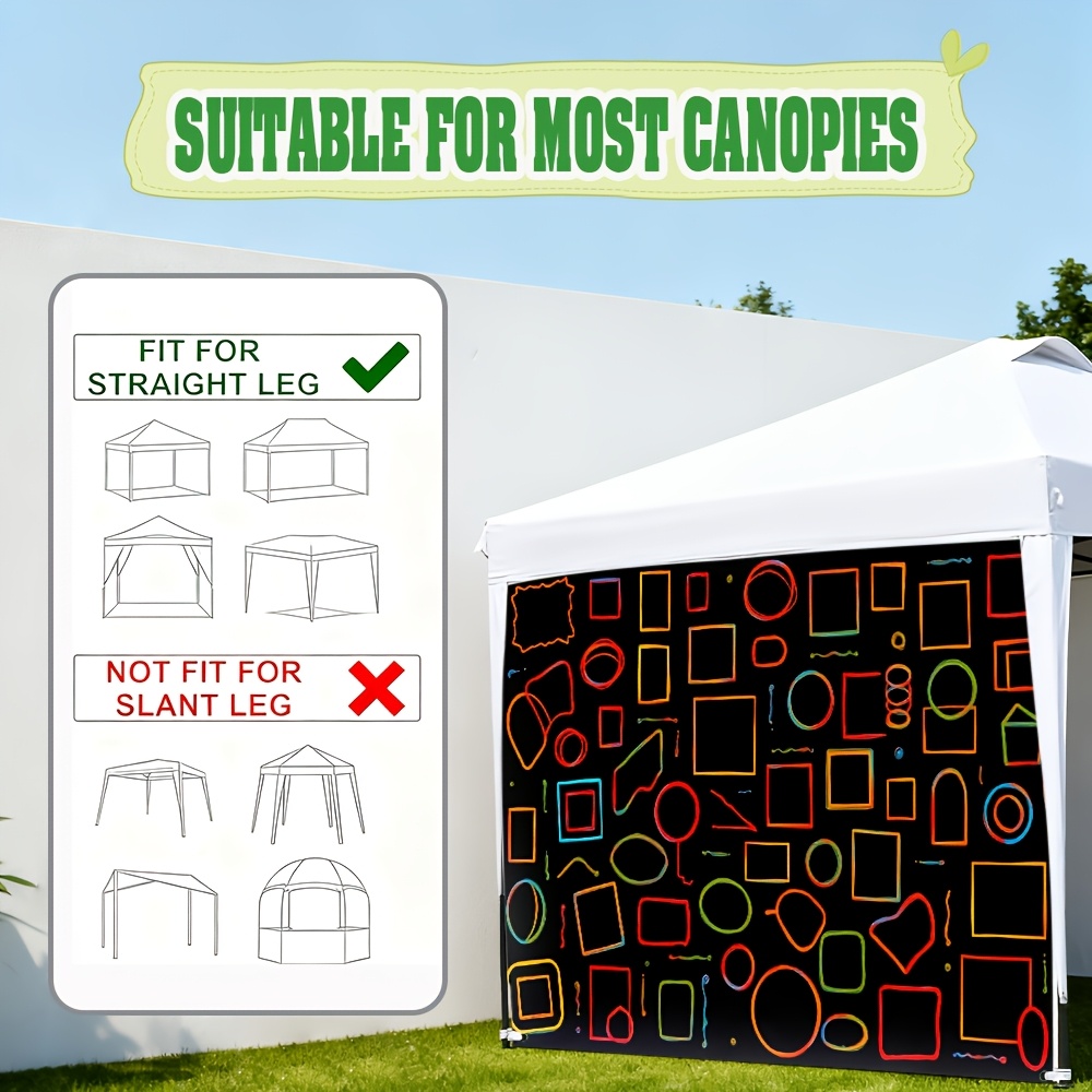 Portable Outdoor Sun Shelter with Neon Geometric Sidewalls