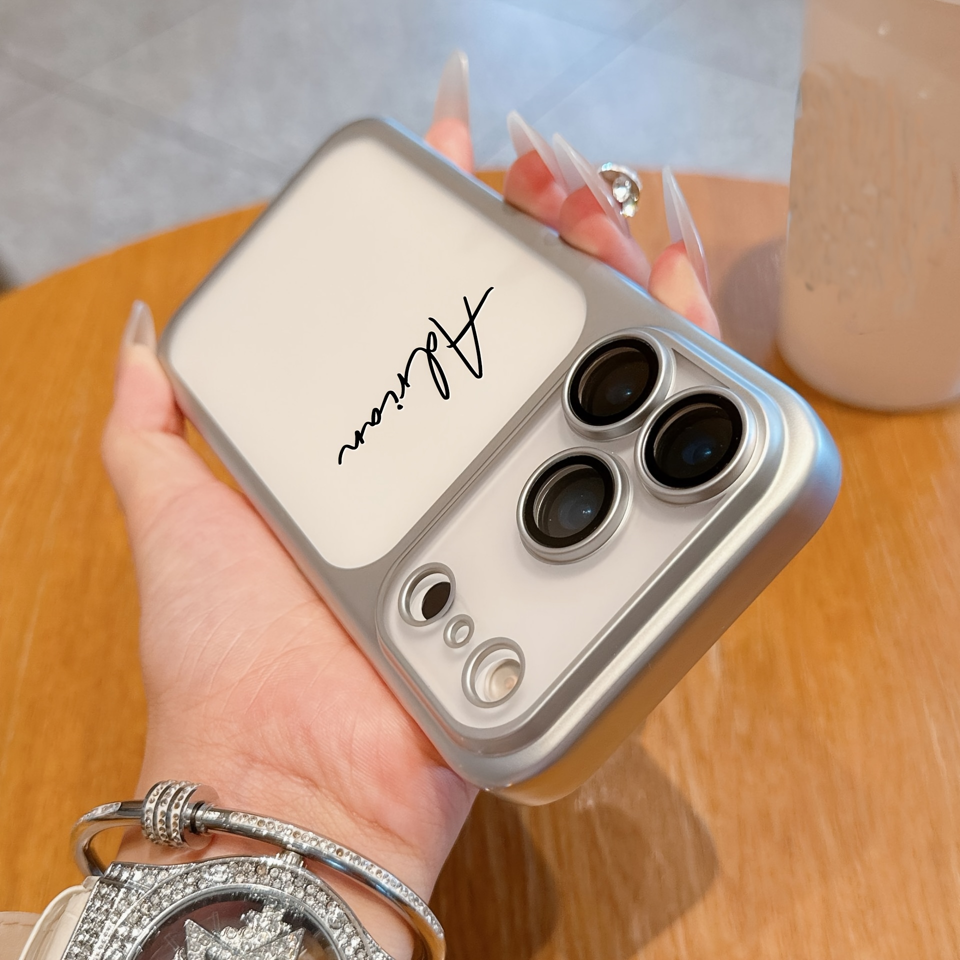 TEMU Phone Case: Christmas Diy Gift Customized Name Transparent Plating Frosted Texture Phone Cover Compatible With Iphone 17 16 15 14 13 12 11 Pro