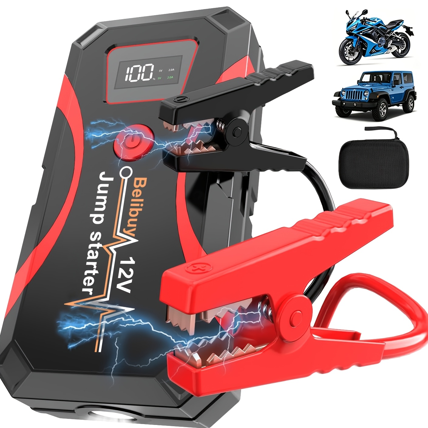 TEMU Multifunctional Car Jump Starter & Tire Inflator -one120psi Portable Car Battery Jump Starter & Vehicle Battery Chargerjump Starter Kit With Air