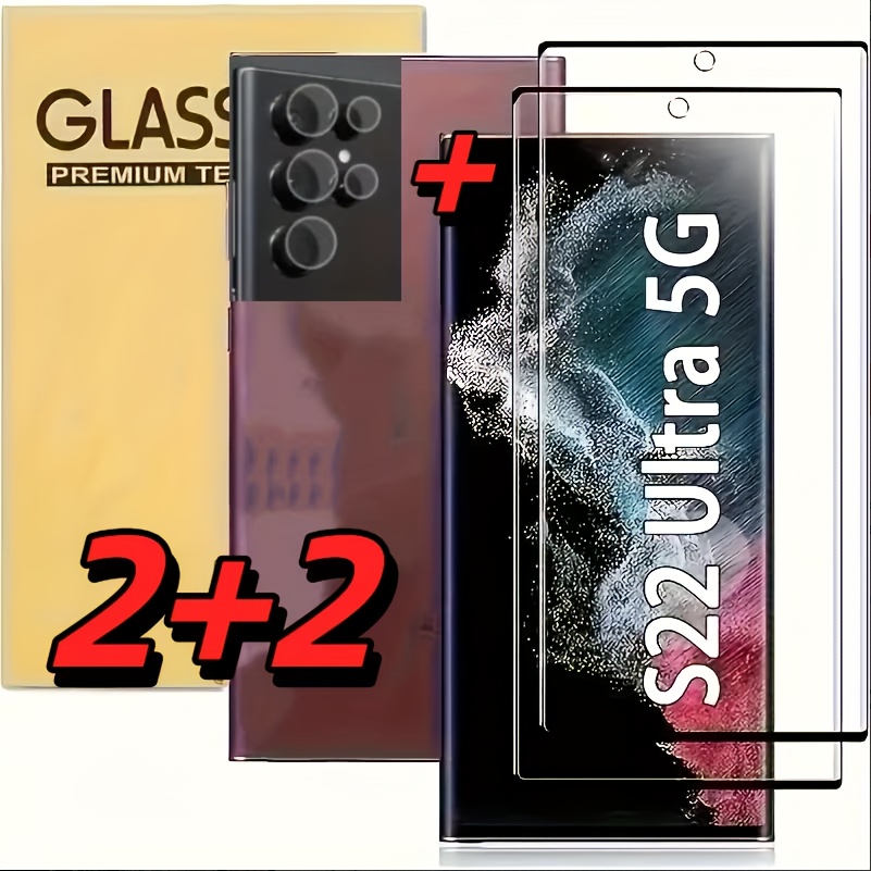 E-shop 2+2 4er-Packung für Samsung S22 Ultra für Galaxy S22 Ultra 5G Displayschutzfolie für Samsung S22 Ultra 2er-Packung Blickschutzfolie und