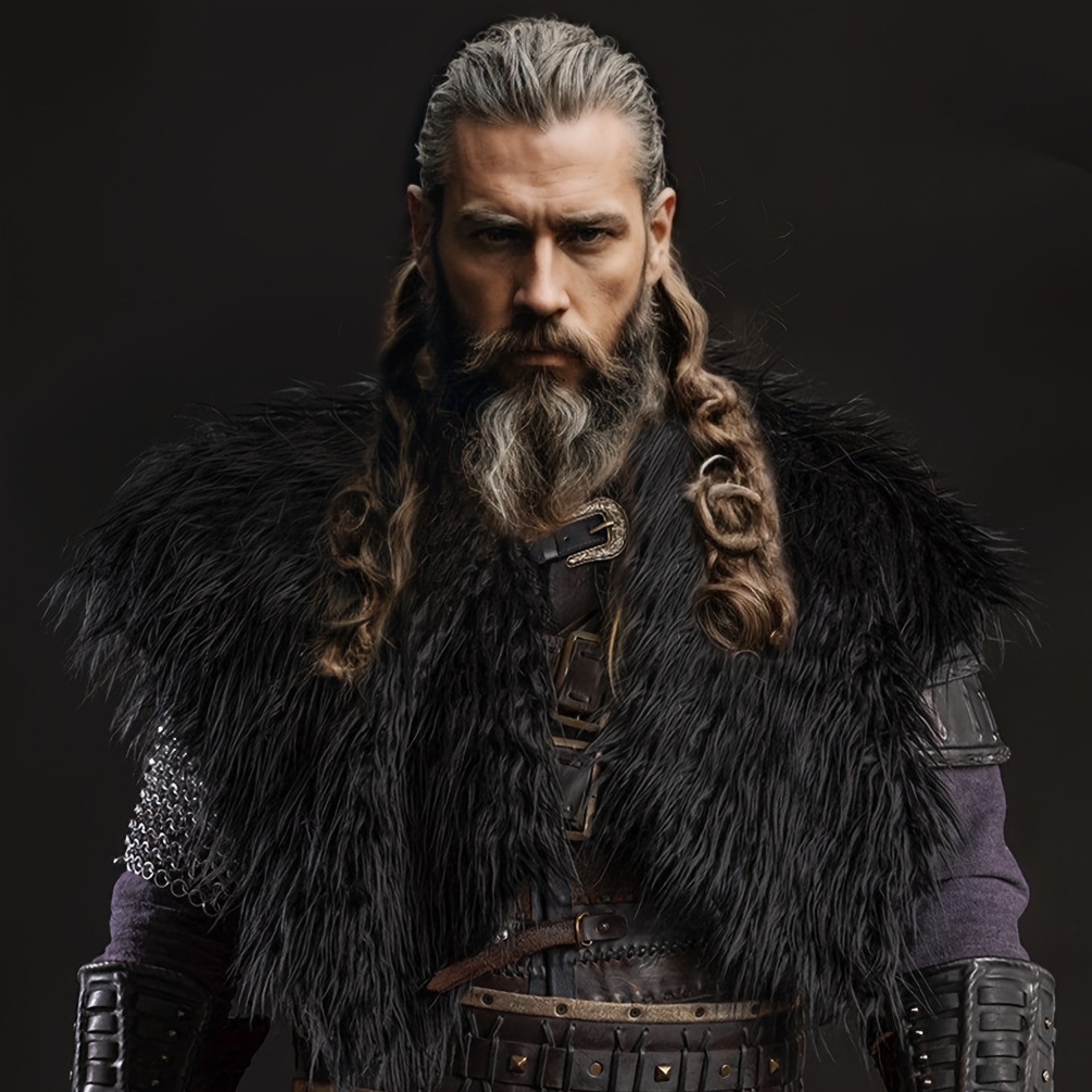 Châle En Fourrure Viking - Fausse Fourrure Marron, Taille Réglable (intérieur 104 Cm, Extérieur 168 Cm) - Pour Cosplay, Festivals Médiévaux, Déguisement Guerrier - 9