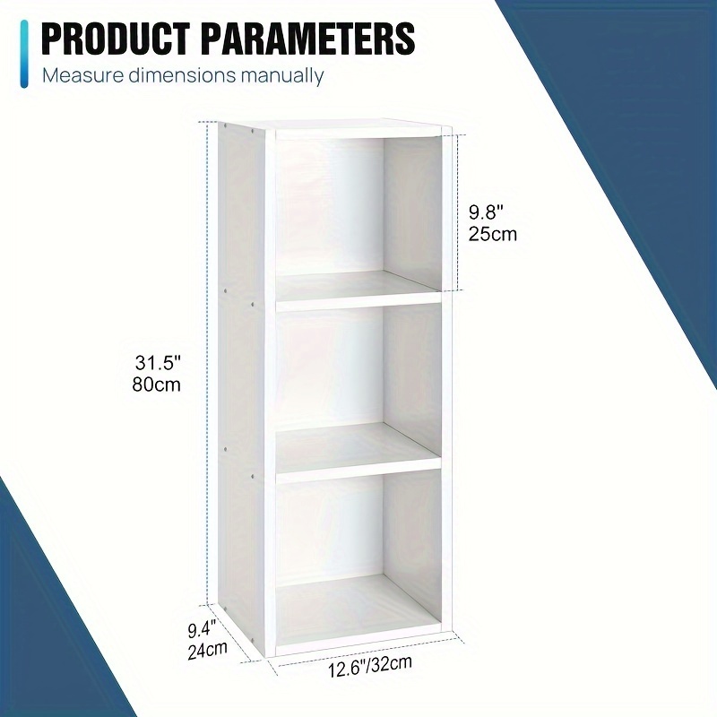 TEMU White Cube Storage Organizer - 2/3/4/5 Tier, Mdf, Easy For Books, Dvds & More - Living Room, Study, Or Office, Autofu
