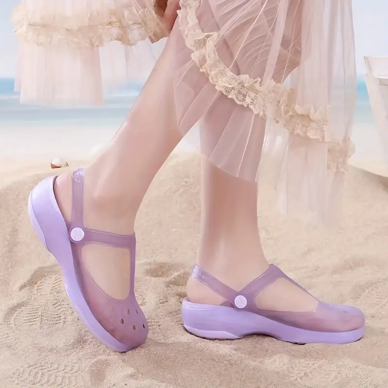 womens solid clogs soft sole platform two way wear home slides non slip closed toe details 3