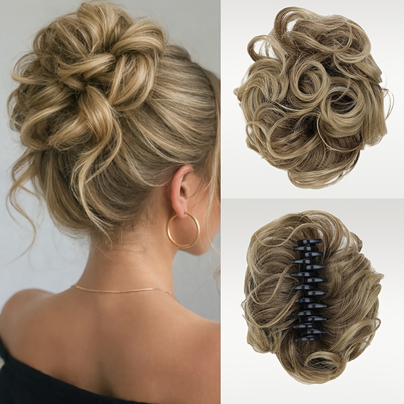 TEMU Claw Clip Ponytail Extension - Synthetic Hairpiece For Women, Fake Wig Updo For Daily/party/cosplay