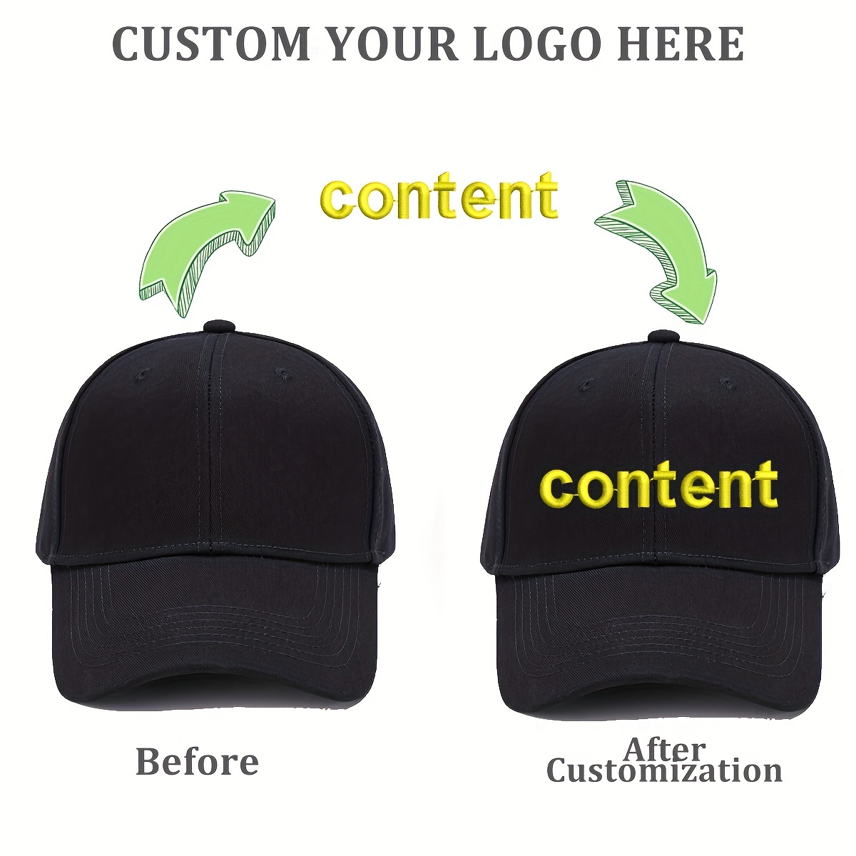 1 Embroidered Custom Baseball Cap, Unisex Outdoor Trucker Hat