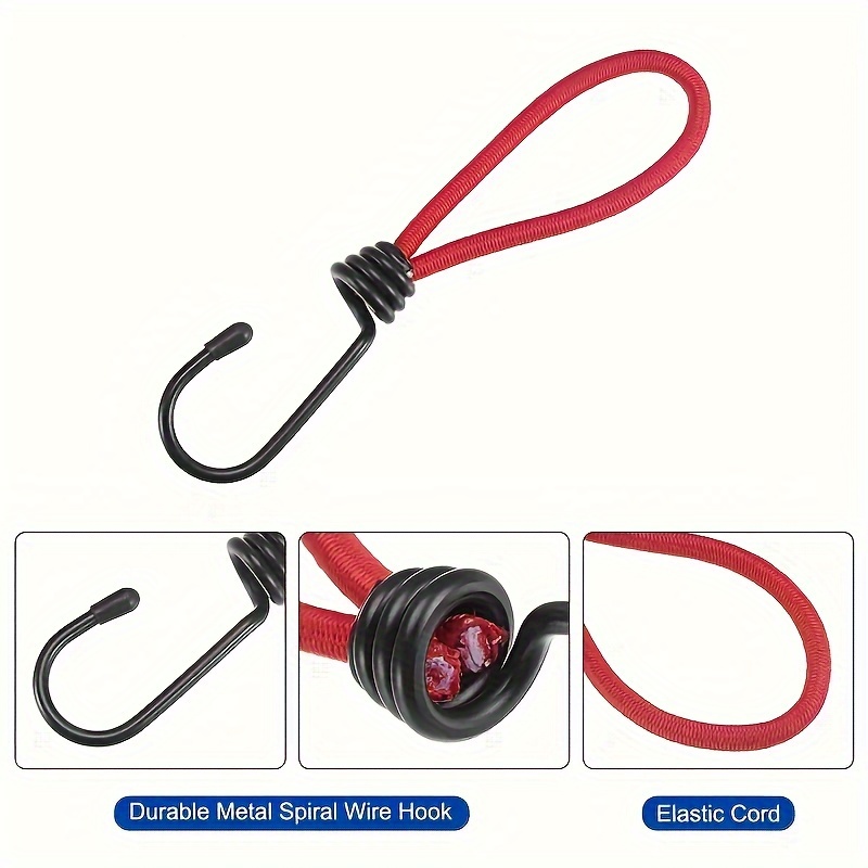 4pcs Heavy Duty Bungee Cord With Hook Great For Tarps Tents Canopy