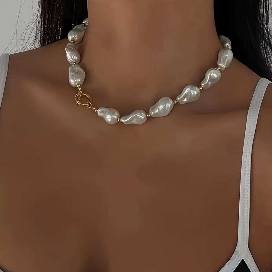 1 Stylish Elegant Versatile Irregular Shaped Beaded Women's Necklace