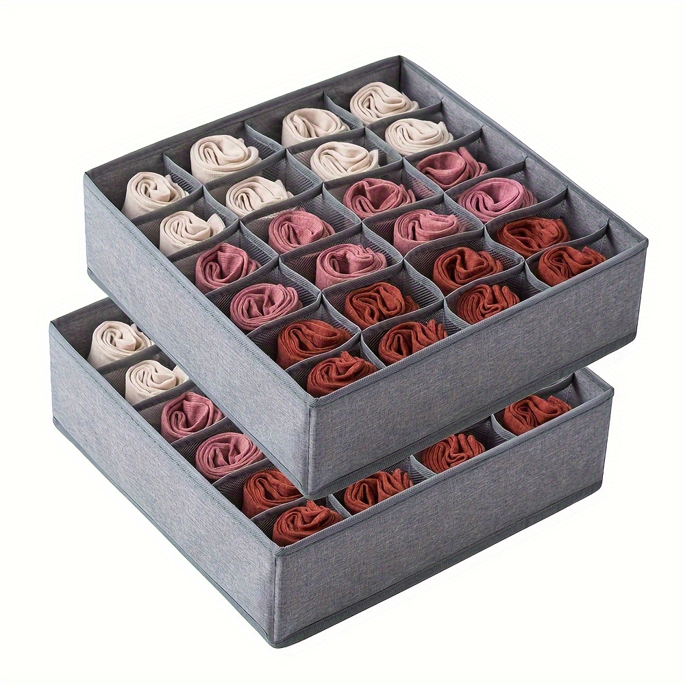 

1 Pc Versatile Underwear Storage Box, With Grids Container Fr Wadrobe, Foldable Socks Container