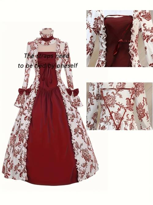 medieval european court queen makeup ball party retro performance costume coswear in stock