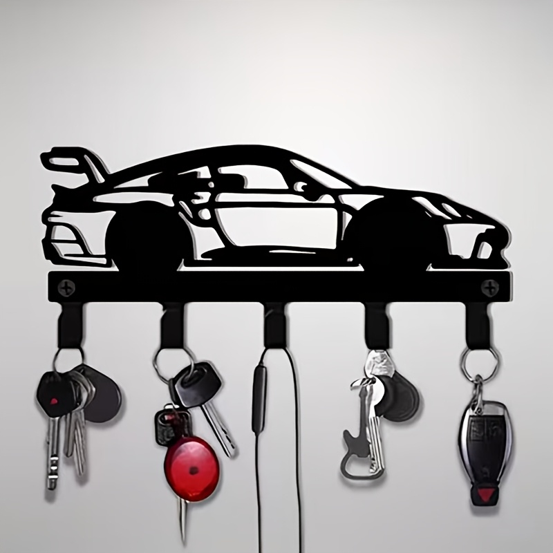TEMU 【大人気】レーシングカー メホック - な壁掛け式キーホルダー、の、キーやコート、帽子、タオルをキッチン、バスルーム、またはガレージの装飾に簡単設置、キーオーガナイゼーション | スポーティなデザイン | メタル構造