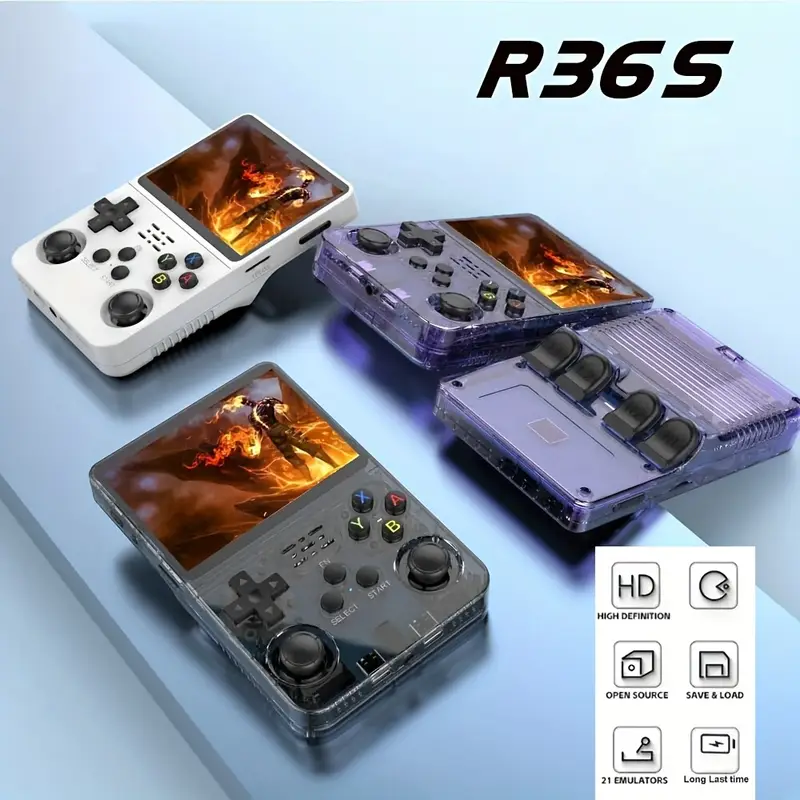 r36s 3 5 inch ips screen portable gaming device pocket with long 128gb stotage system perfect gift for birthday Product details 1