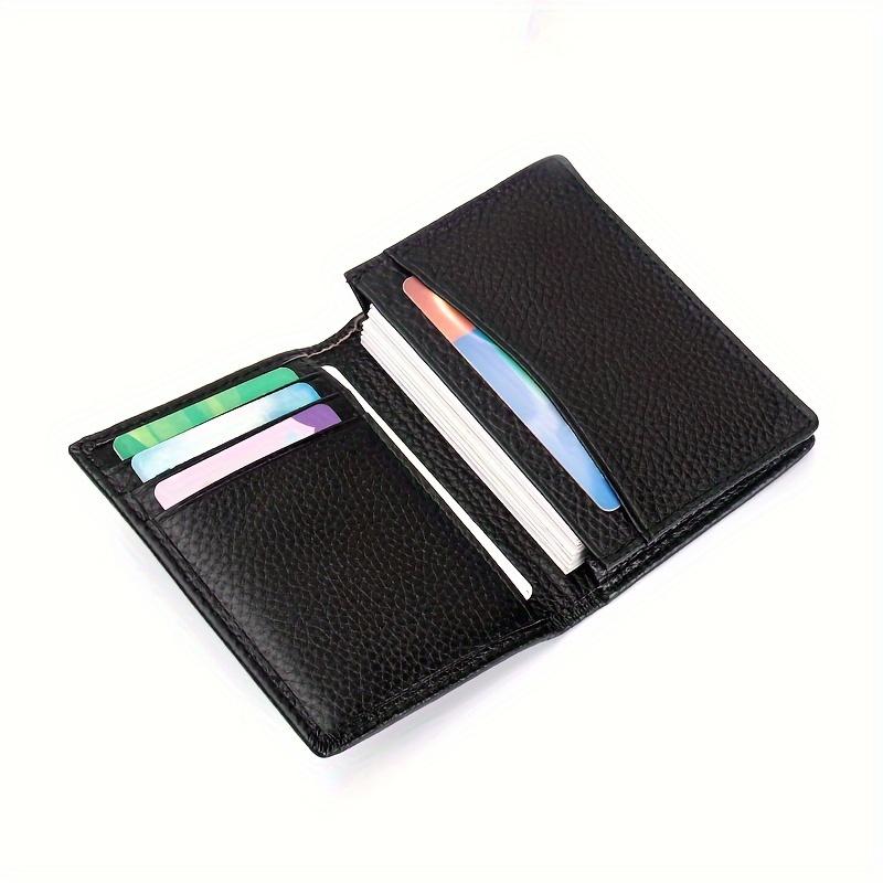 

Premium Men' Genuine Leather Business Card Holder - Sleek Top Layer Cowhide, Multifunctional Organizer Wallet With Zipper Closure For Cards & Cash, Ideal For Professional Use, Leather Wallet