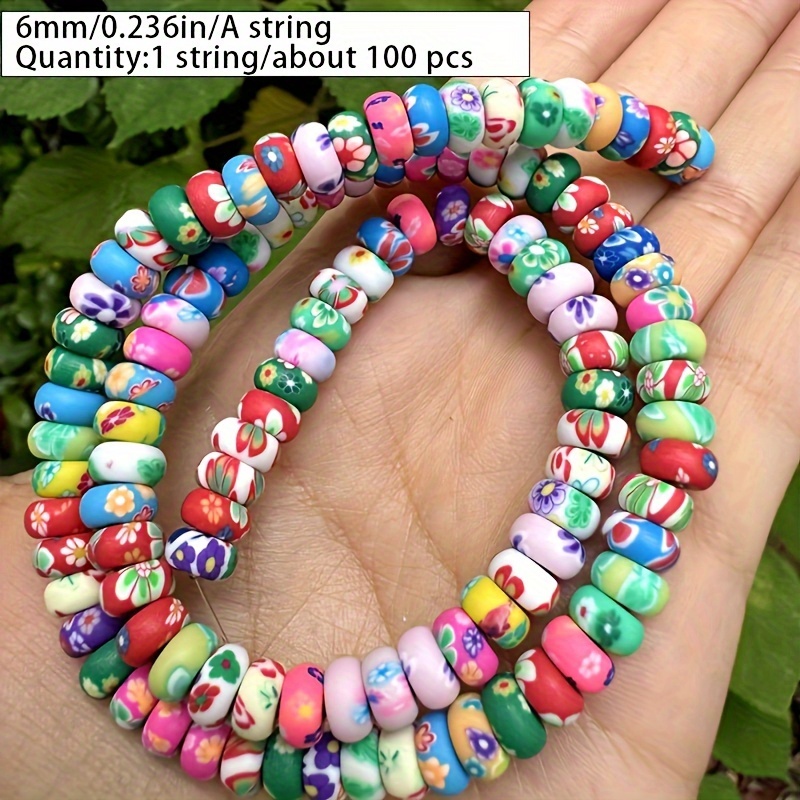 Image of 100 Colorful Polymer Clay Beads, Ideal Additions For Necklace Bracelet Keychain Jewelry Making