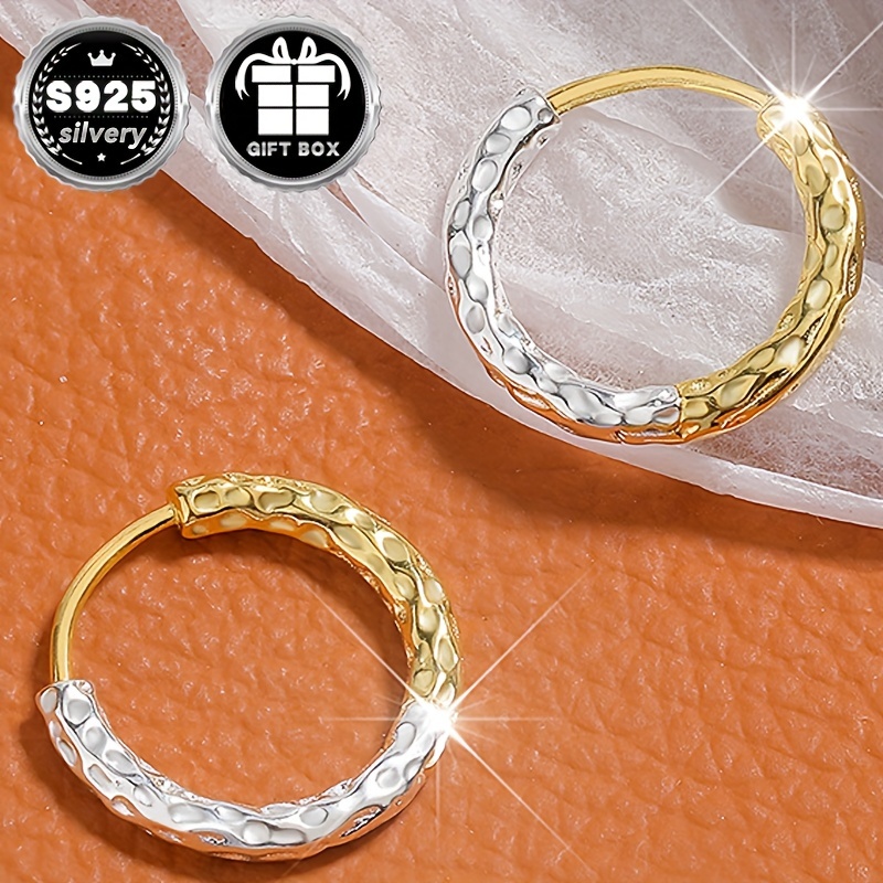 Stylish 925 Sterling Silver Earrings, Low Allergy, 2g