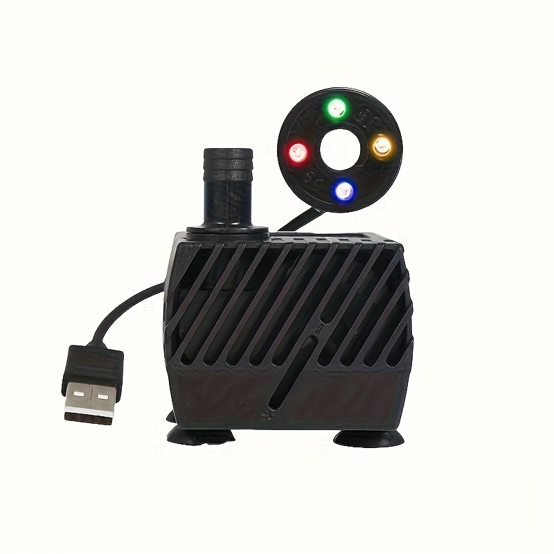 Image of 1pc Mini Usb Pump With Light For Aquarium, Pond, Cat And Dog Fountain, Etc And Manual Water Circulation Silent Submersible Pump - Efficient And Reliable Aquatic Supply, Without Battery