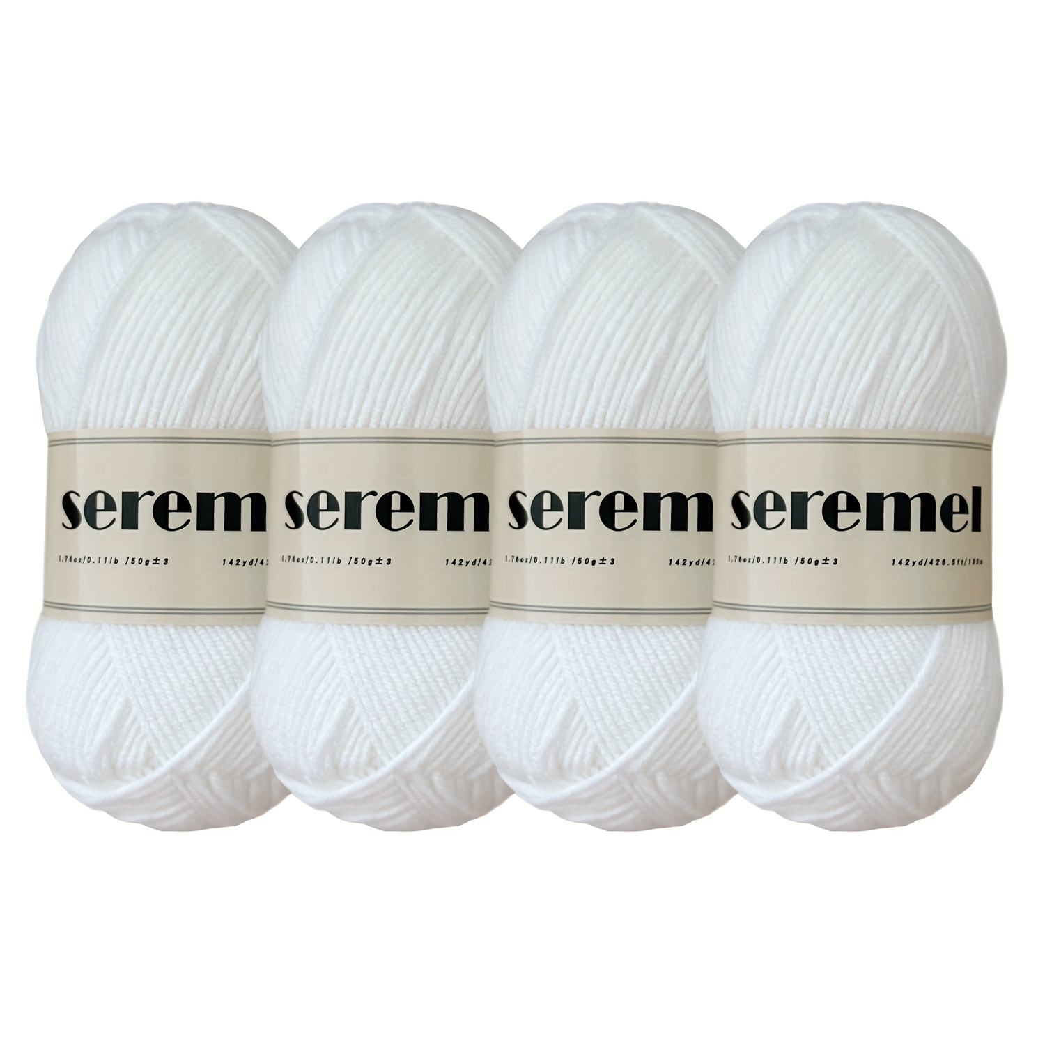 Image of 4 Balls Of Acrylic Solid Colored Yarn, 4-ply Soft Yarns For Crochet Knitting Of Sweaters, Scarves, Etc