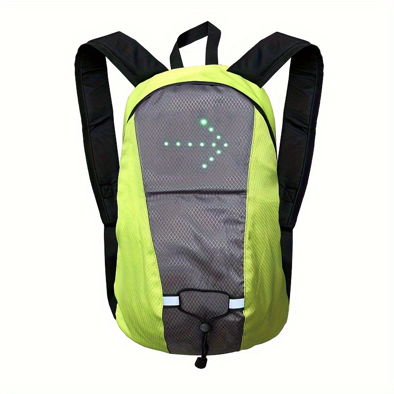 Mochila de ciclismo reflectante con luz de LED, cargable por USB, día de  nailon para bicicleta, motocicleta, scooter, no impermeable con cierre d