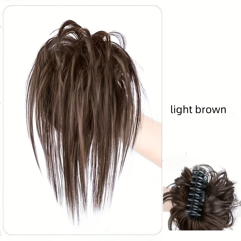 Klaue Dutt Verlängerung Mit Strass - Haarteil Für Hochsteckfrisuren, Pferdeschwanz & Brautfrisuren (Schwarz/Braun Mit Weiß Strass)