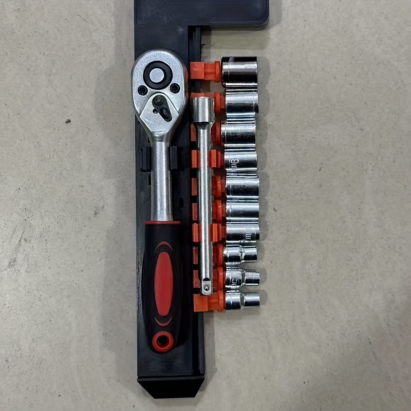 TEMU 1/2 Inch 12.5mm Ratchet Wrench Set, Including 8, 10, 12, 13, 14, 15, 17, 19, 21, 24mm And 125mm Rods, 72 Teeth Quick Release Reversible Ratchet