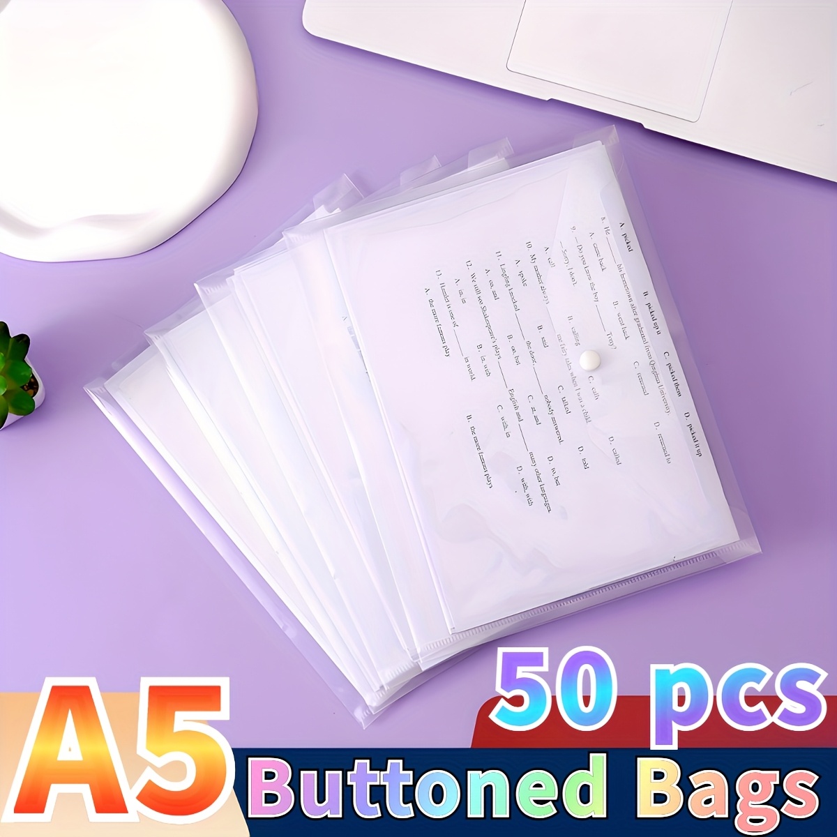 

50pcs A5 Size Pp Snap - , Organizer For And Files