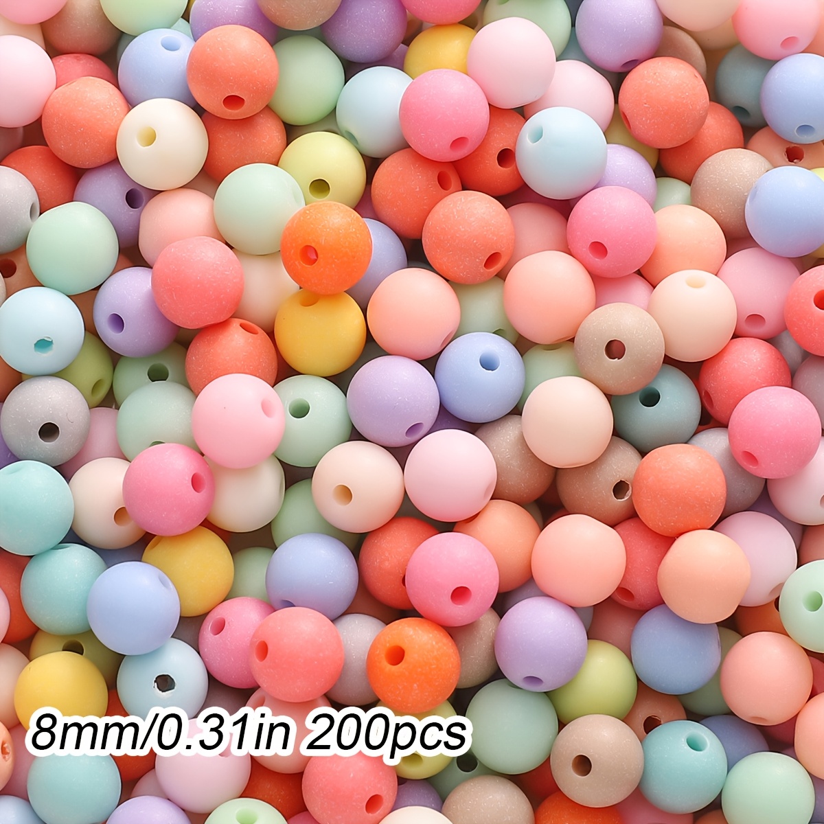 E-shop 22-500 Stück Lebendige, gemischte Farben, matte Acrylperlen - Vielfältige Größen 6/8/10/12/14/16 mm, für Armband, Halskette, Ohrring,
