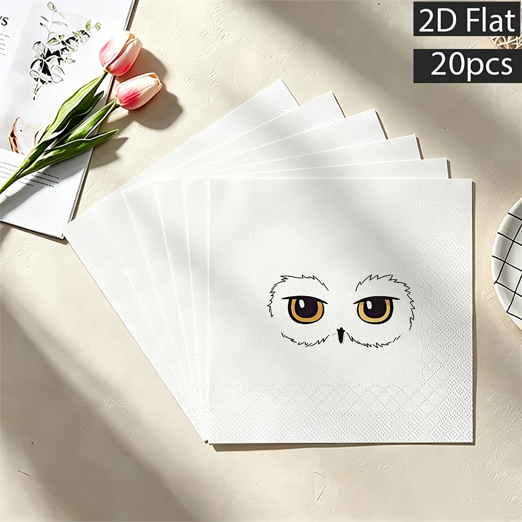 TEMU 20pcs Wb Harry Potter Themed Party Napkins Suitable For Birthday Decorations, Symbols & Prints, Sheets For Table Settings, For Or Commercial Use