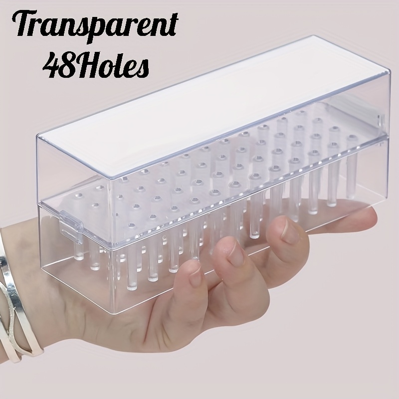 Image of Storage Box For 48 For Nail Drill Bits, Featuring Sturdy Individual Compartments For Grinding Heads, Suitable For Displaying For Nail Drills And For Manicure Tools In Salons And At Home