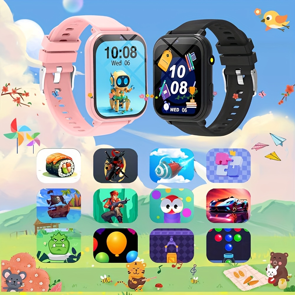 Smartwatch voor Kinderen - Educatief Spelhorloge met 18 Ingebouwde Games, Camera, Video-opname, Muziekafspelen, Stappenteller, Wekker, Zaklampje – Het Perfecte Cadeau voor Tieners en Kinderen, Leuk Lerend Gadget, Activiteiten Tracker Voor Kids, Kleurrijk Horloge Verwarmd Draagcomfort Stevige Constructie Multifunctionele Accessoire Schoolleeftijd