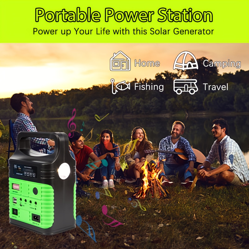 portable solar generator kit 10000mah lithium battery + 10w solar panel | 3 led lights included | usb 5v 2a +   3.7v outputs lighting & charging| emergency backup, camping, outdoor Product details 0