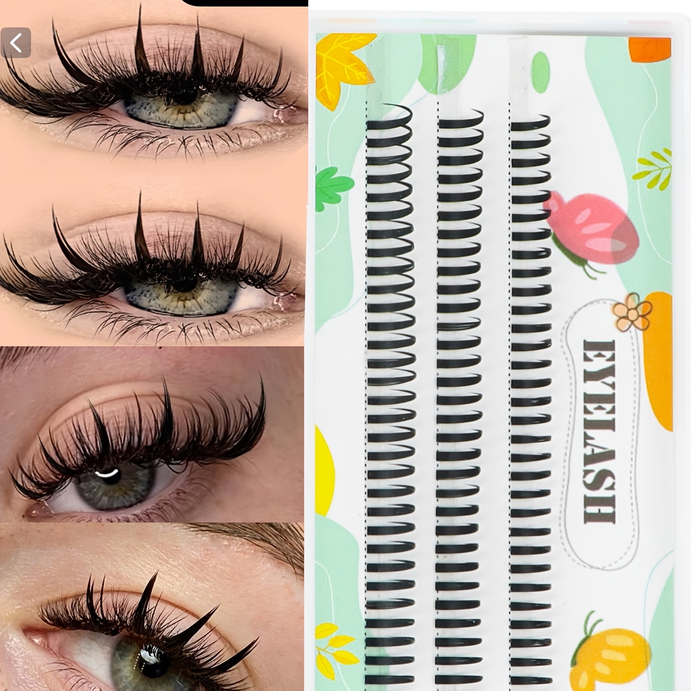 Image of 96pcs Individual Lashes Clusters Lash Clusters Eyelash Clusters Spiky Cluster Eyelash Extensions C Individual Lashes Volume Anime Lash Clusters With Thin Band Cosplay Lashes Diy At Home ()