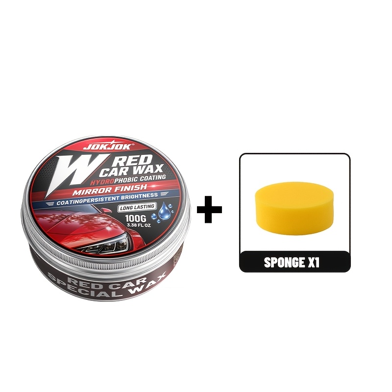 TEMU 3.38 Oz Wax For Red Cars, Upgraded Paint Protection, Effectively Removes Scratches, Car Paint Gloss, Long-, Car Paint Bright And Shiny
