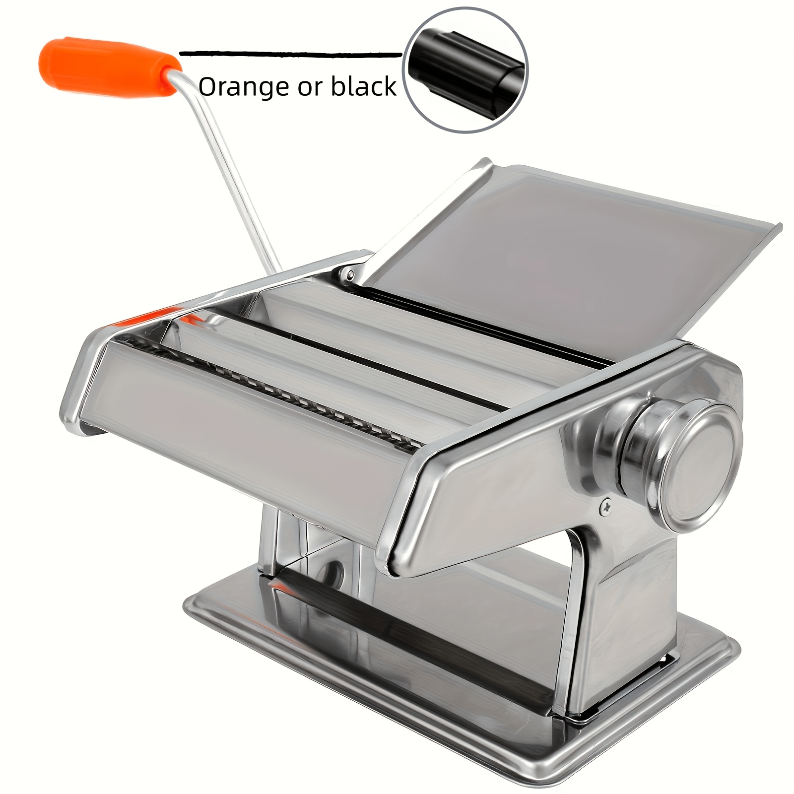 Image of 2-in-1 Double Blade Manual Noodle Maker, Multifunctional Double Blade Manual Operation Stainless Steel Noodle Maker, Suitable For Making Spaghetti, Thin Noodles, Wide Noodles And Baking Wide Noodles