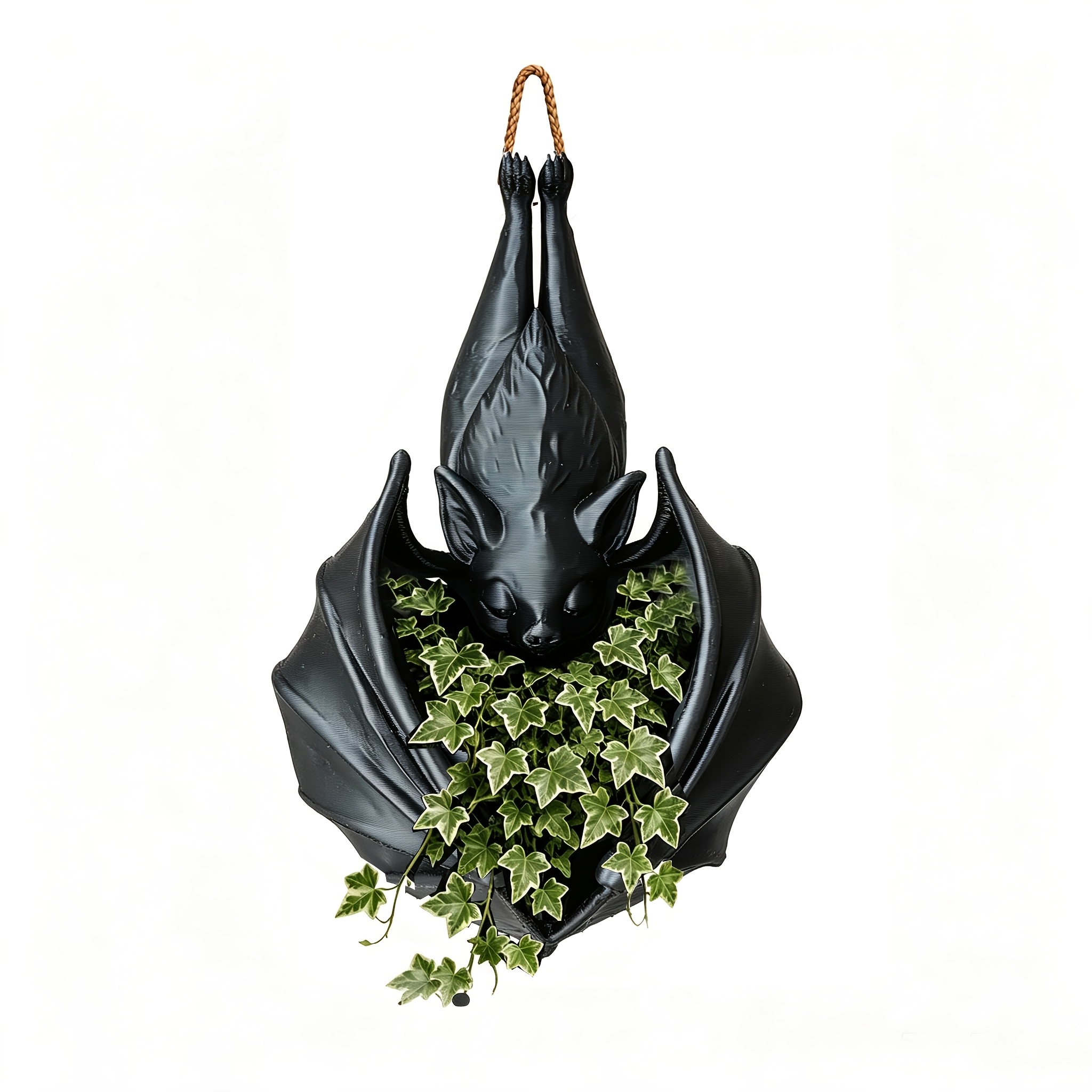 TEMU Pot de fleurs chauve-souris suspendu , jardinière gothique chauve-souris à , jardinière murale pour plantes grimpantes, décoration de jardin